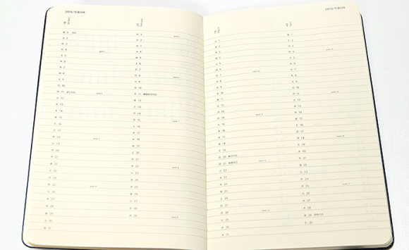 moleskine（モレスキン）4月始まり日本語ダイアリー年間プランニングページ